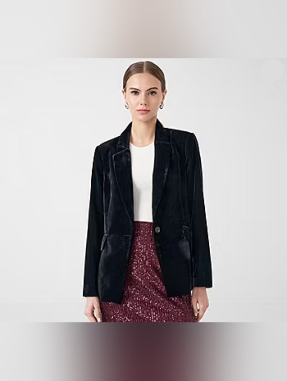 Rebecca Minkoff Black Velvet One-Button Blazer Sz S